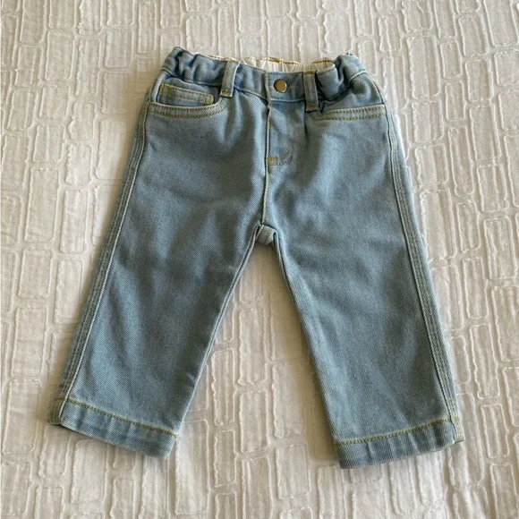 Bonpoint contrast-stitching denim trousers - Picture 3 of 6